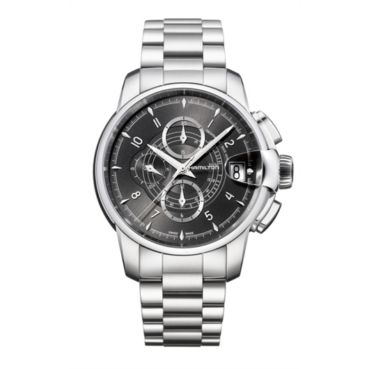 Hamilton H40616135 : Railroad 46 Chrono Stainless Steel / Black / Bracelet