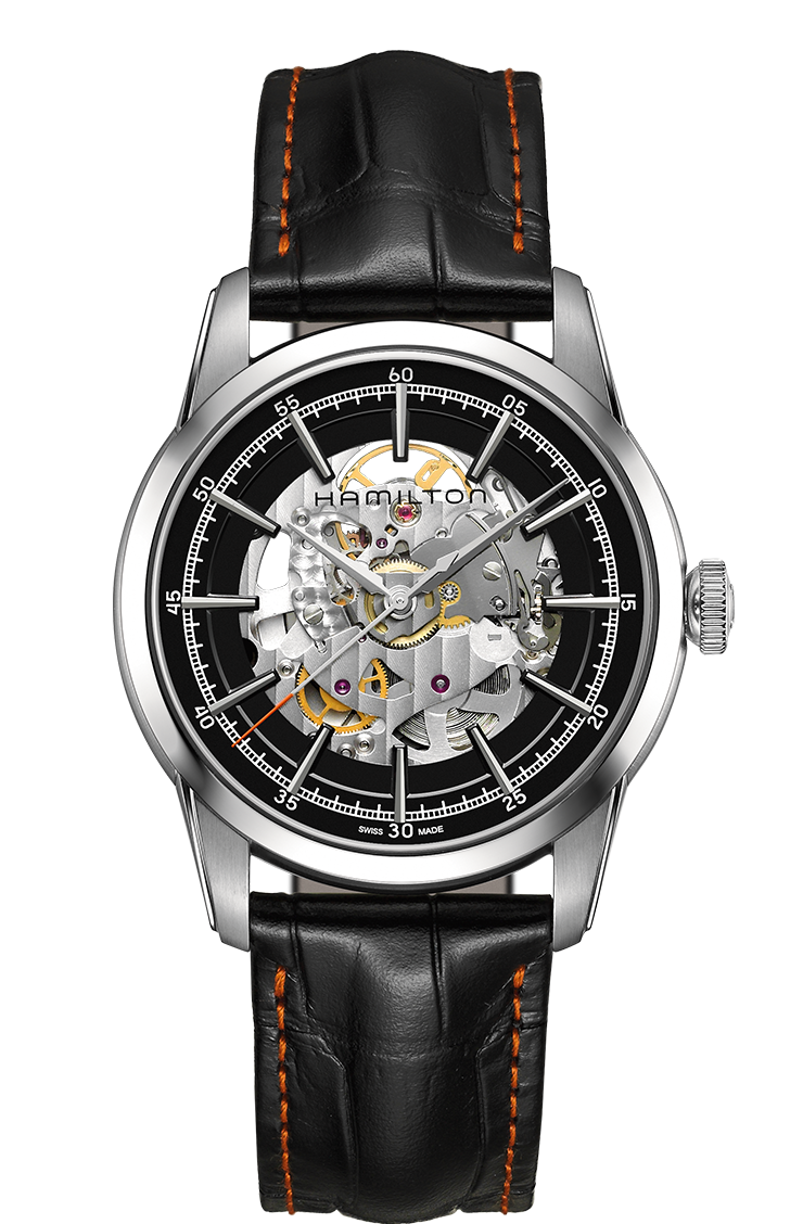 Hamilton H40655731 : Railroad 42 Skeleton Auto Stainless Steel / Black