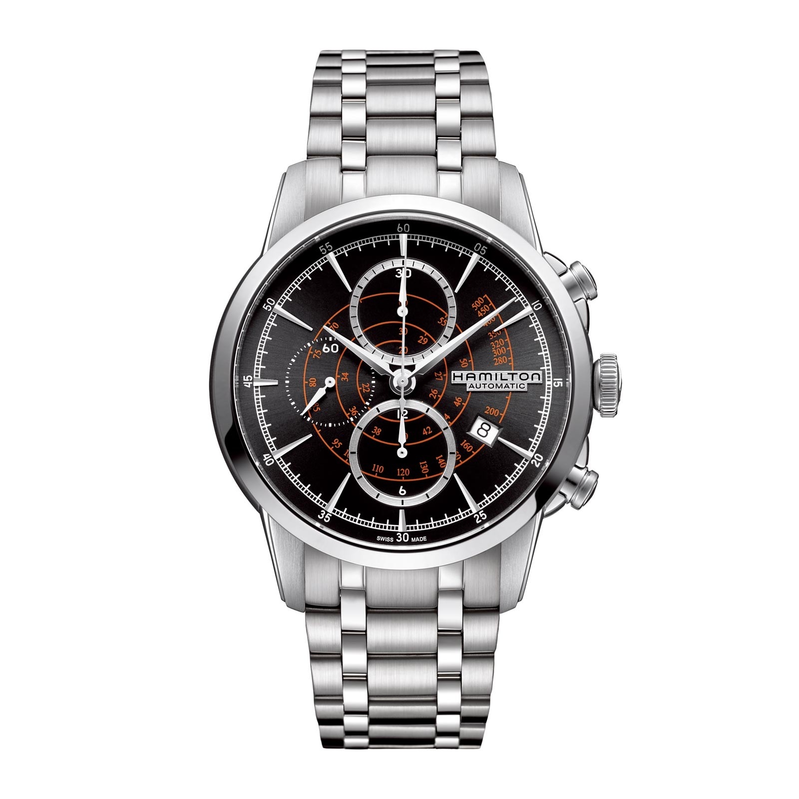 Hamilton H40656131 : Railroad 44 Chrono Stainless Steel / Black / Bracelet