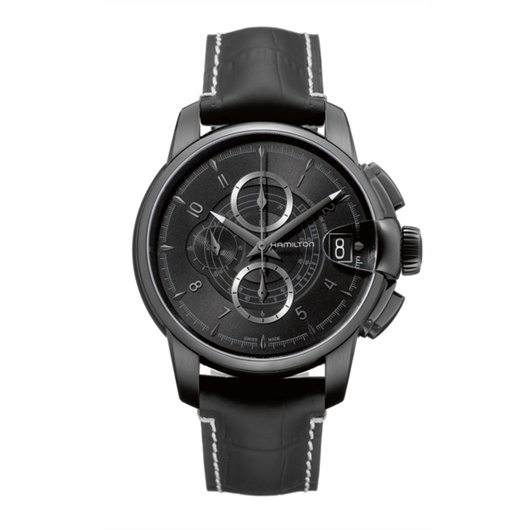 Hamilton H40686335 : Railroad 46 Chrono PVD / Black