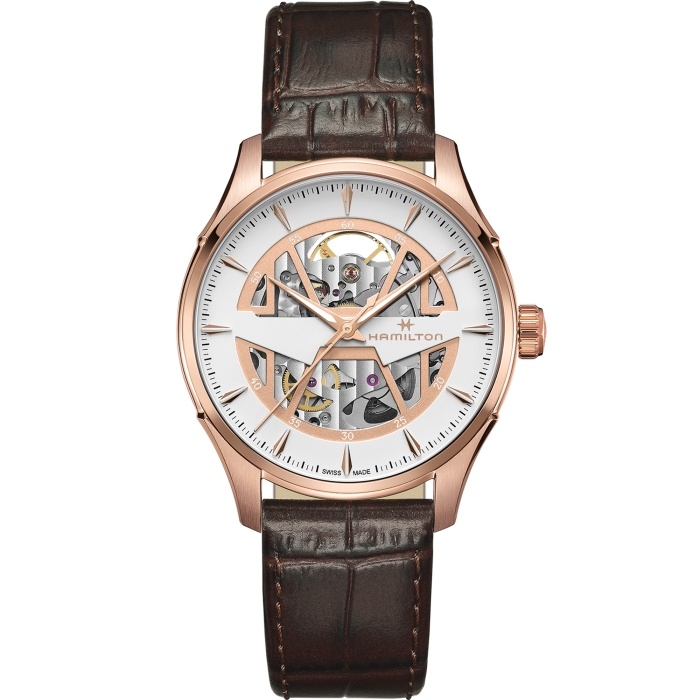 Hamilton H42505510 : Jazzmaster Skeleton Auto 40 Rose Gold / Silver