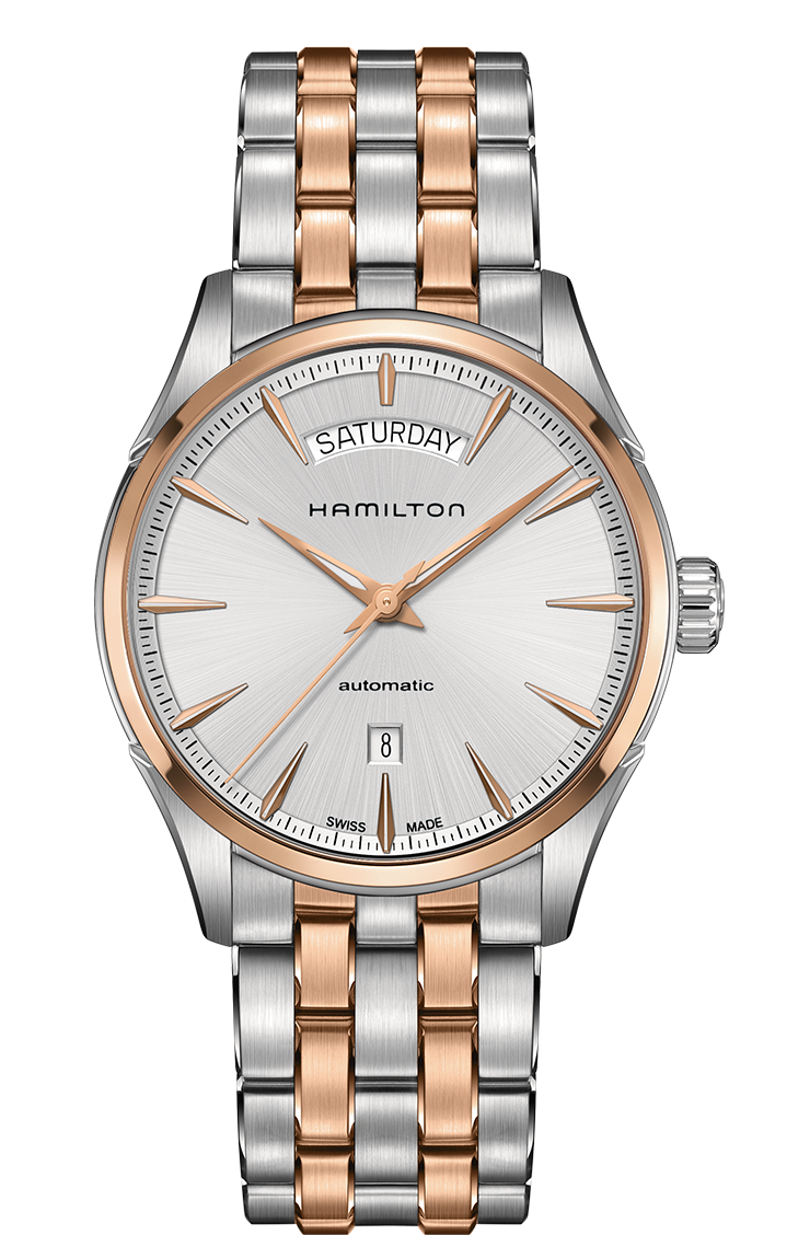 Hamilton H42525251 : Jazzmaster 42 Day Date Stainless Steel - Rose Gold / Silver / Bracelet