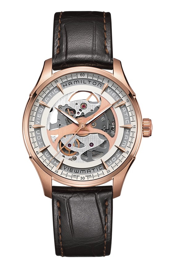 Hamilton H42545551 : Jazzmaster Viewmatic Skeleton Auto Rose Gold