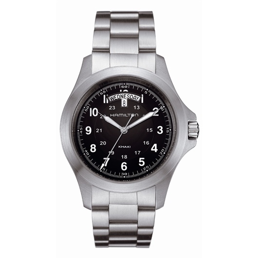 Hamilton H64451133 : Khaki Field King Quartz 40 Stainless Steel / Black / Bracelet