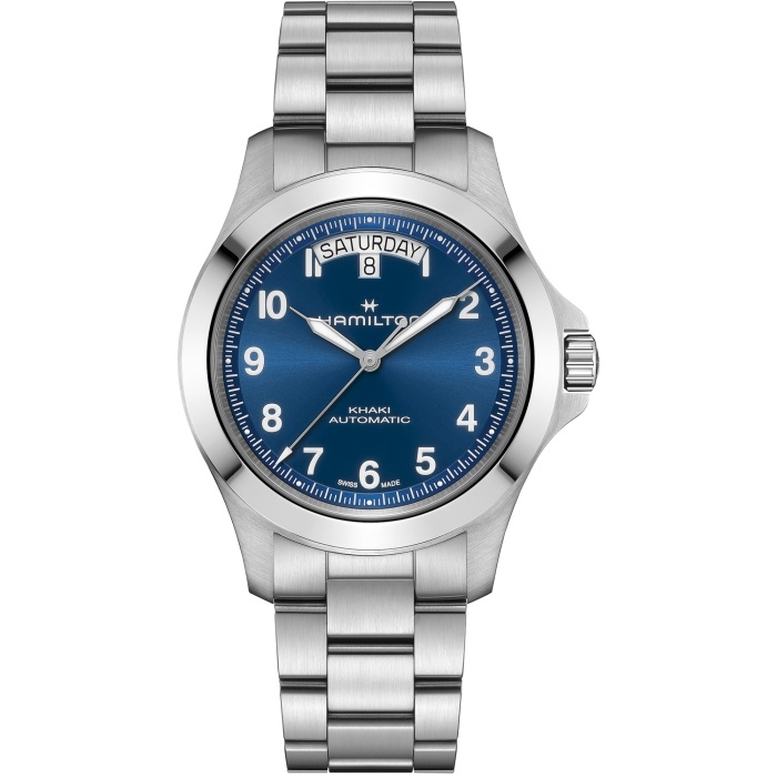 Hamilton H64475140 : Khaki Field King Day-Date 40 Stainless Steel / Blue / Bracelet