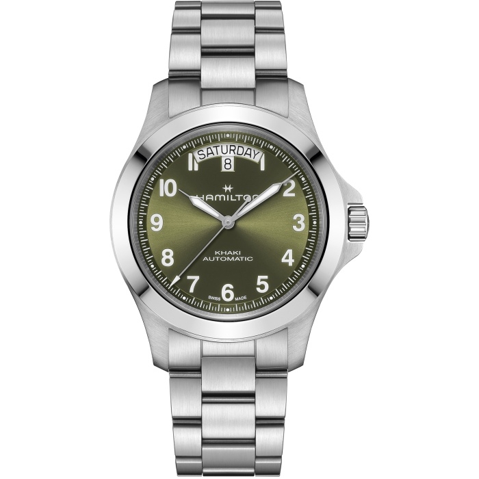 Hamilton H64475160 : Khaki Field King Day-Date 40 Stainless Steel / Green / Bracelet