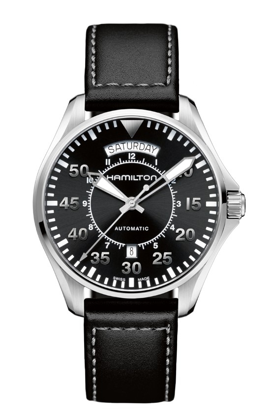 Hamilton H64615735 : Khaki Pilot Day Date Auto 42 Stainless Steel / Black