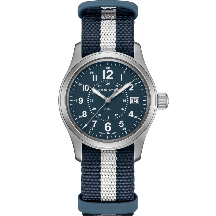 Hamilton H68201043 : Khaki Field Quartz 38 Stainless Steel / Blue / NATO