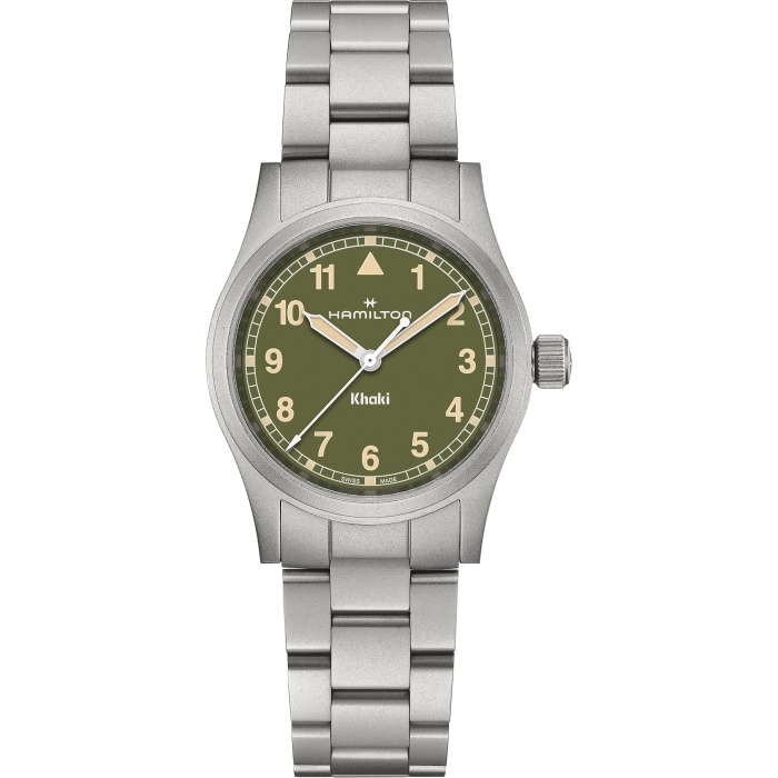 Hamilton H69301160 : Khaki Field Quartz 33 Stainless Steel / Green / Bracelet