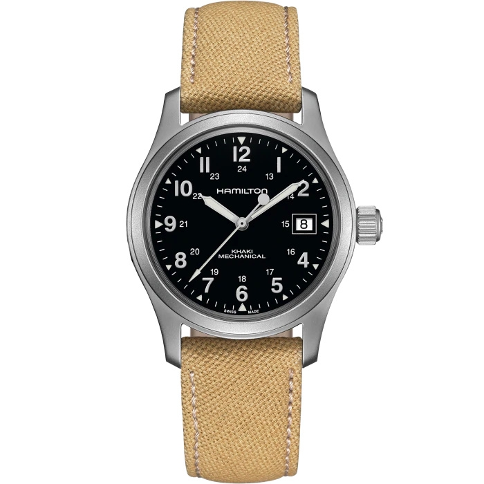Hamilton H69419933 : Khaki Field Mechanical 38 Stainless Steel / Black