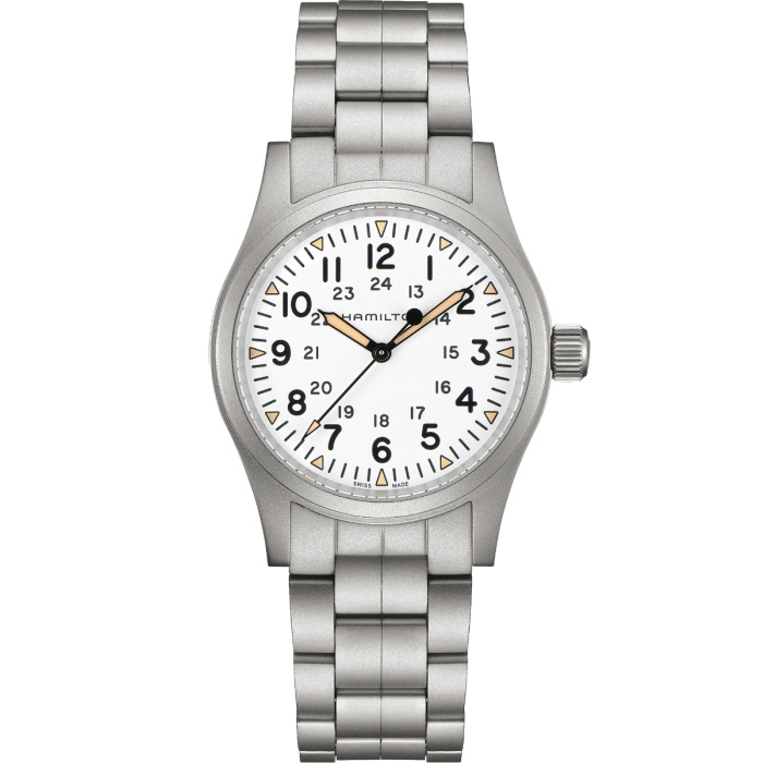 Hamilton H69439111 : Khaki Field Mechanical 38 White / Bracelet