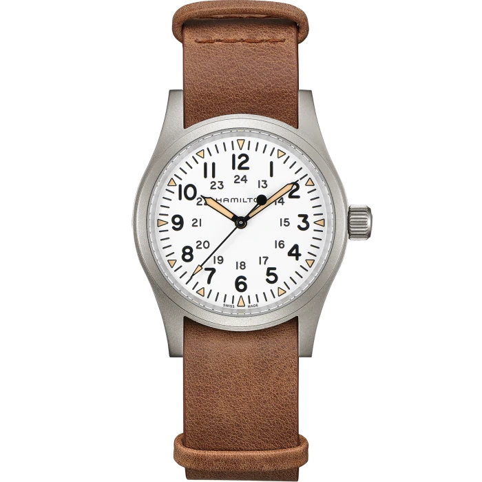 Hamilton H69439511 : Khaki Field Mechanical 38 White