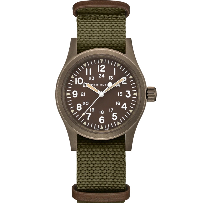 Hamilton H69449961 : Khaki Field Mechanical 38 PVD / Brown