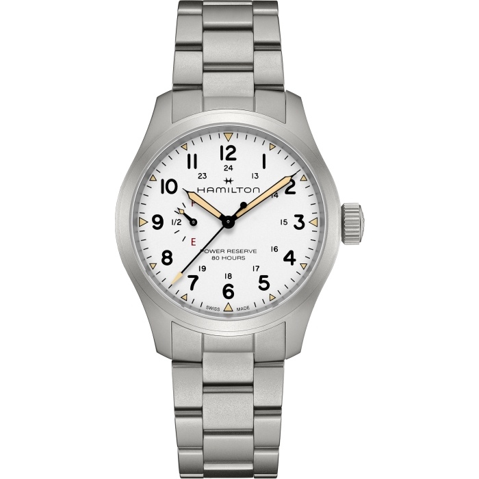Hamilton H69509110 : Khaki Field Mechanical Power Reserve Stainless Steel / White / Bracelet