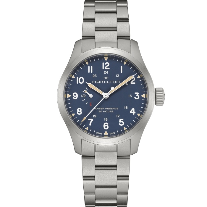 Hamilton H69509140 : Khaki Field Mechanical Power Reserve Stainless Steel / Blue / Bracelet