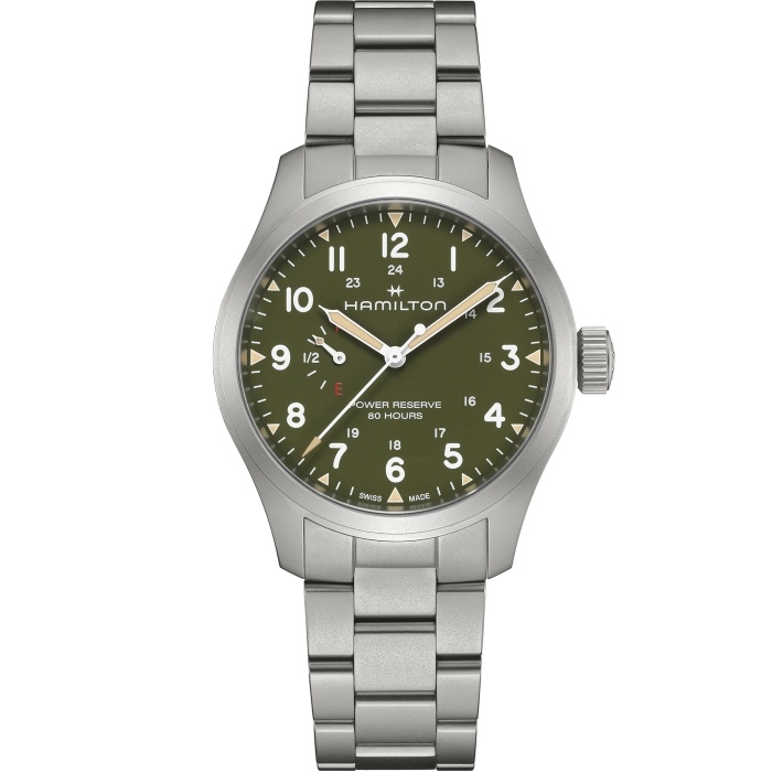 Hamilton H69509160 : Khaki Field Mechanical Power Reserve Stainless Steel / Green / Bracelet