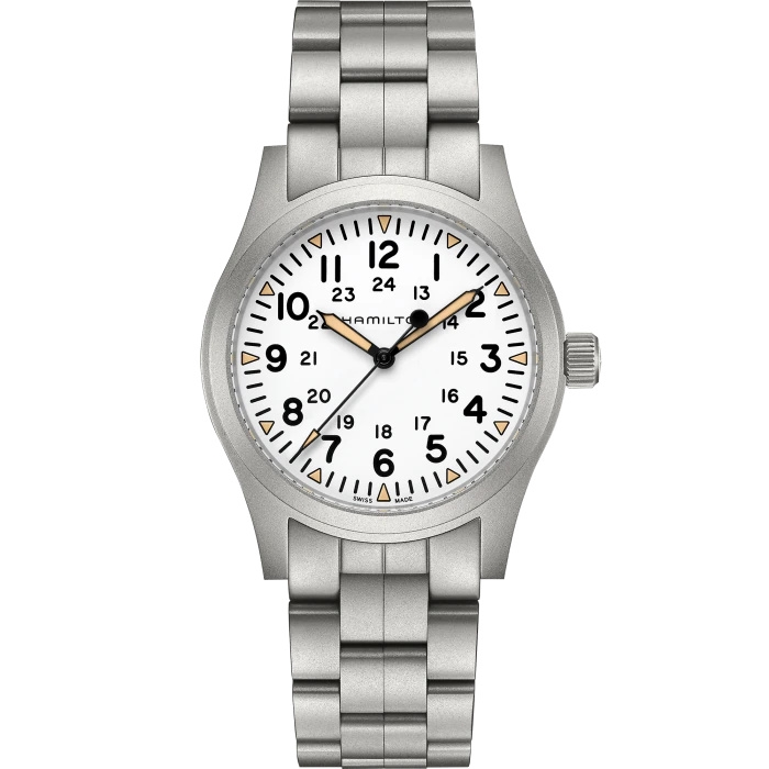 Hamilton H69529113 : Khaki Field Mechanical 42 White / Bracelet