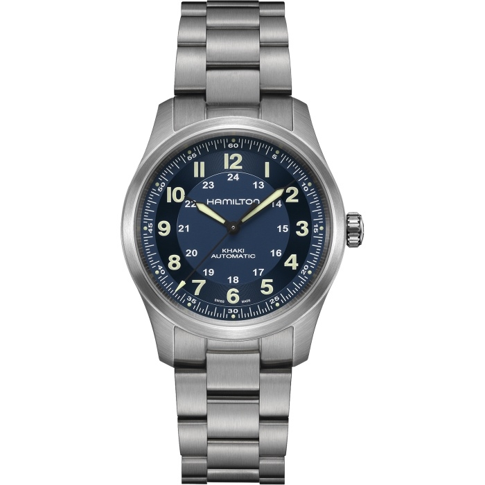 Hamilton H70205140 : Khaki Field Titanium Auto 38 / Blue / Bracelet