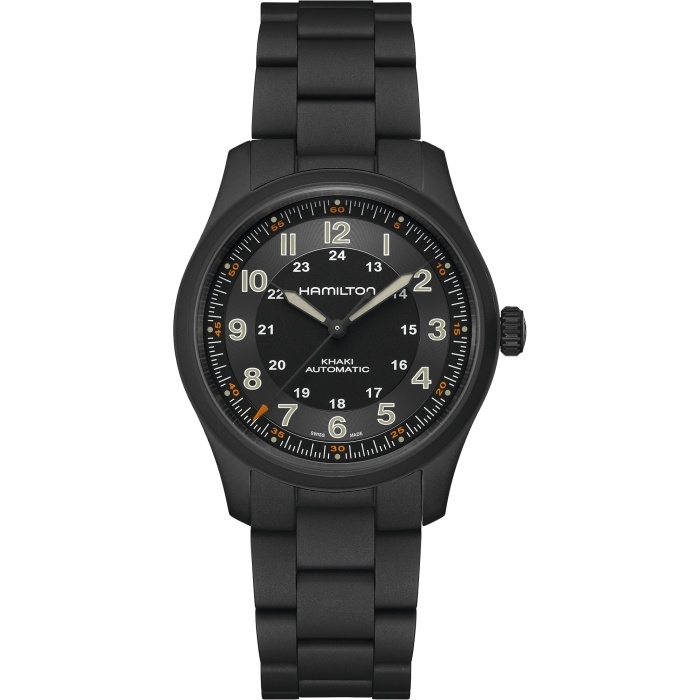 Hamilton H70215130 : Khaki Field Titanium Auto 38 / PVD / Black / Bracelet