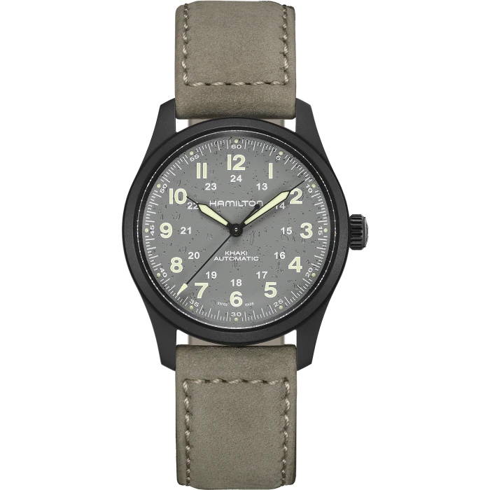 Hamilton H70215880 : Khaki Field Titanium Auto 38 / PVD / Grey