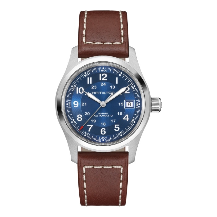 Hamilton H70455540 : Khaki Field Auto 38 Stainless Steel / Blue