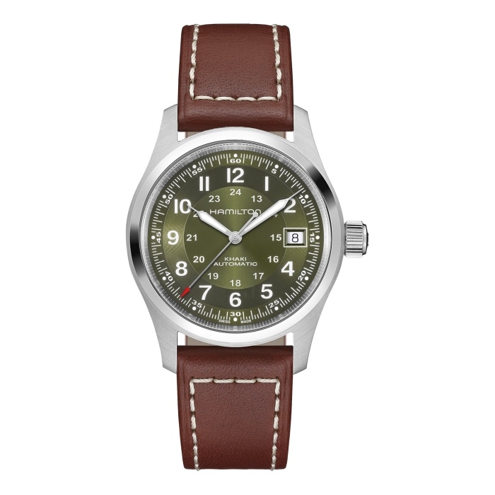 Hamilton H70455560 : Khaki Field Auto 38 Stainless Steel / Green