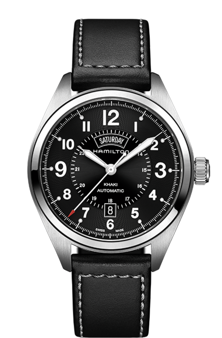 Hamilton H70505733 : Khaki Field Day Date Auto Stainless Steel / Black
