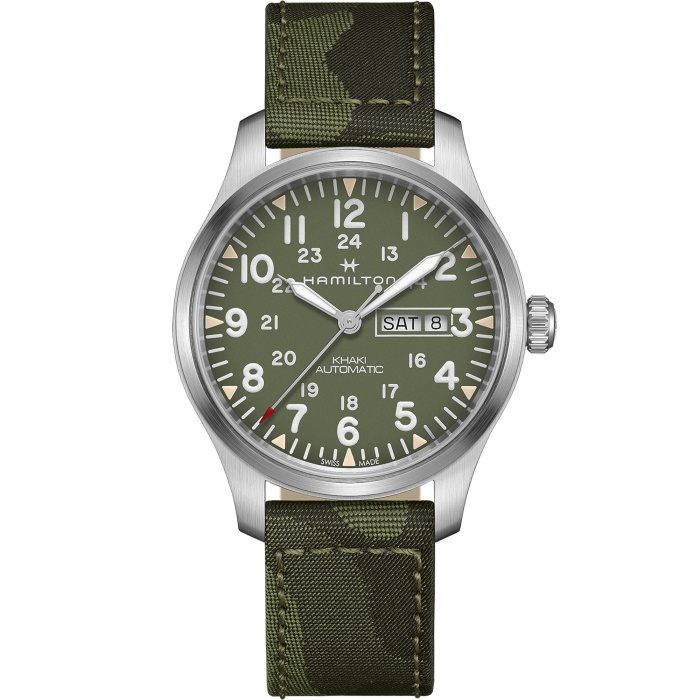 Hamilton H70535061 : Khaki Field Day Date Auto Stainless Steel / Green