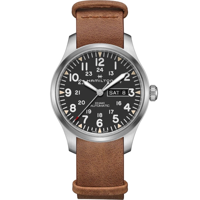 Hamilton H70535531 : Khaki Field Day Date Auto Stainless Steel / Black