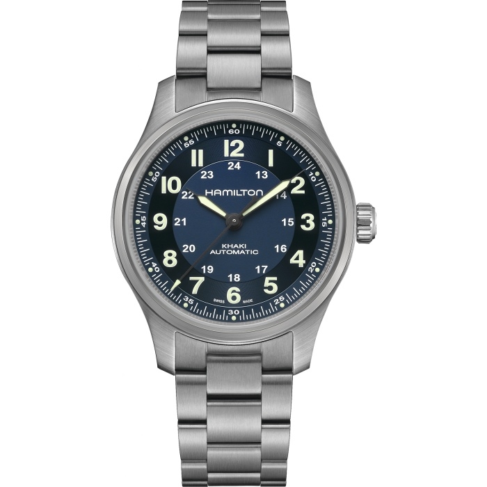 Hamilton H70545140 : Khaki Field Titanium Auto 42 / Blue / Bracelet