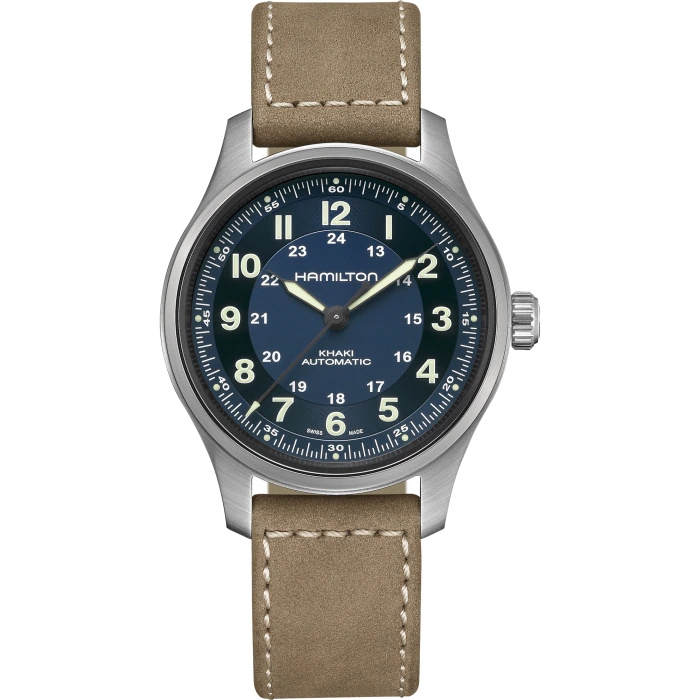 Hamilton H70545540 : Khaki Field Titanium Auto 42 / Blue