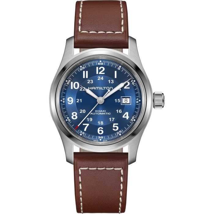 Hamilton H70605540 : Khaki Field Auto 42 Stainless Steel / Blue