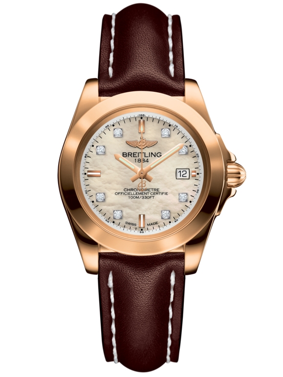 Breitling H7133012.A803.410X : Galactic 32 Sleek Edition Rose Gold / Pearl Diamond / Calf