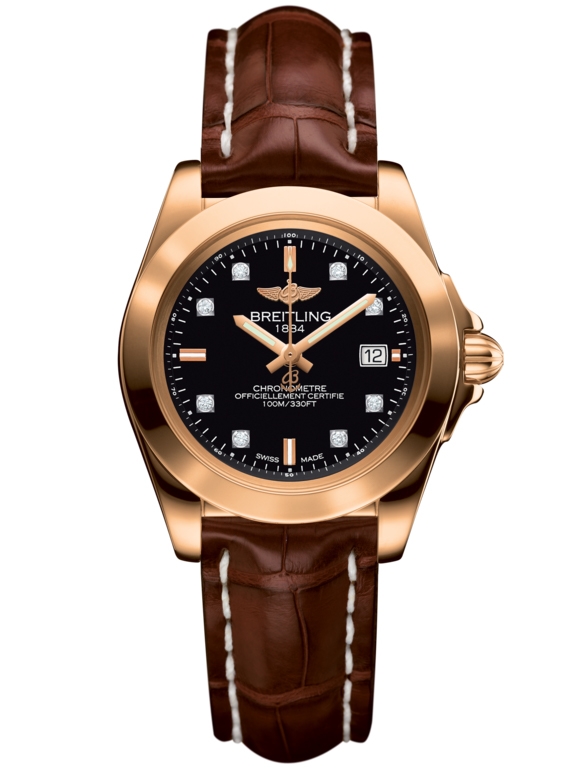 Breitling H7133012.BF64.778P : Galactic 32 Sleek Edition Rose Gold / Trophy Black Diamond / Croco
