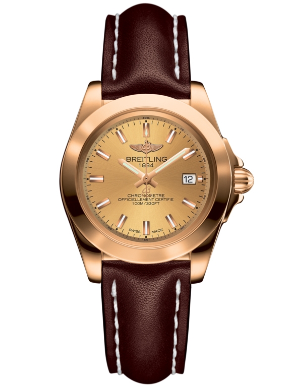 Breitling H7133012.H549.410X : Galactic 32 Sleek Edition Rose Gold / Golden Sun / Calf