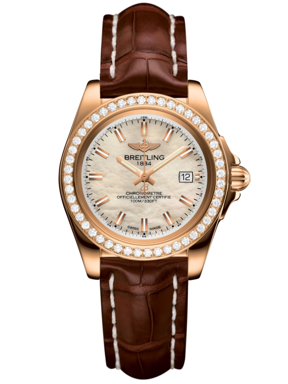 Breitling H7133053.A802.778P : Galactic 32 Sleek Edition Rose Gold / Diamond / Pearl / Croco