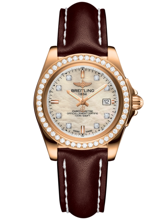Breitling H7133053.A803.410X : Galactic 32 Sleek Edition Rose Gold / Diamond / Pearl Diamond / Calf