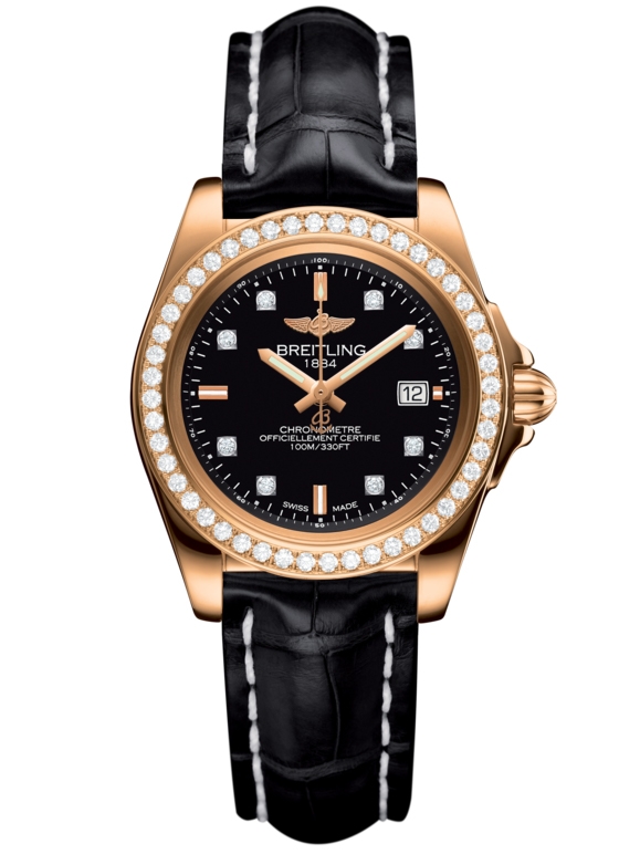 Breitling H7133053.BF64.777P : Galactic 32 Sleek Edition Rose Gold / Diamond / Trophy Black Diamond / Croco