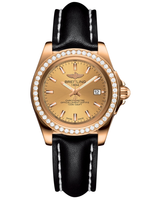 Breitling H7133053.H549.408X : Galactic 32 Sleek Edition Rose Gold / Diamond / Golden Sun / Calf