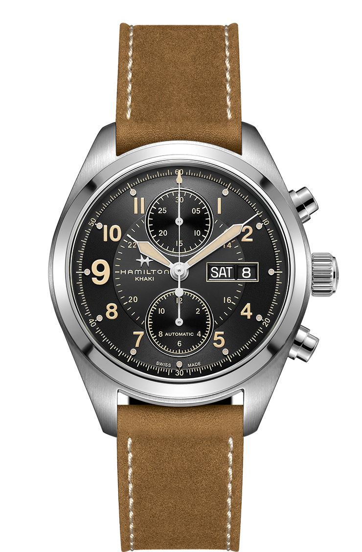 Hamilton H71616535 : Khaki Field Automatic Chronograph Steel / Black