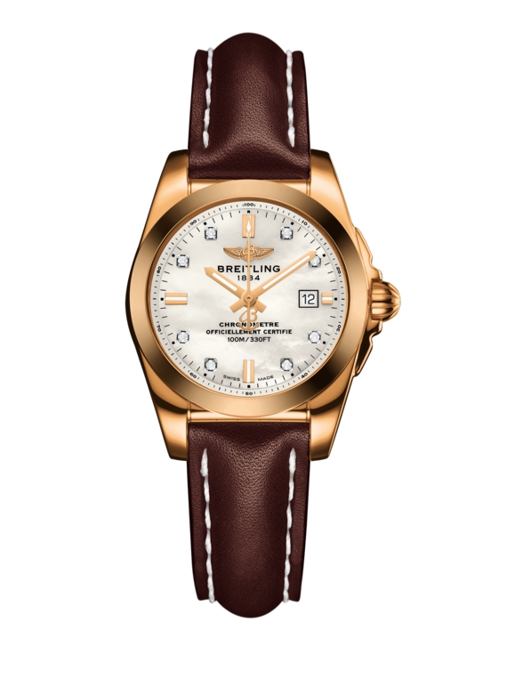 Breitling H7234812.A792.484X : Galactic 29 Rose Gold / Pearl Diamond / Calf