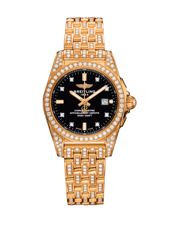 Breitling H7234863.BE86.791T : Galactic 29 Rose Gold / Diamondworks / Trophy Black Diamond / Bracelet / Limited Edition