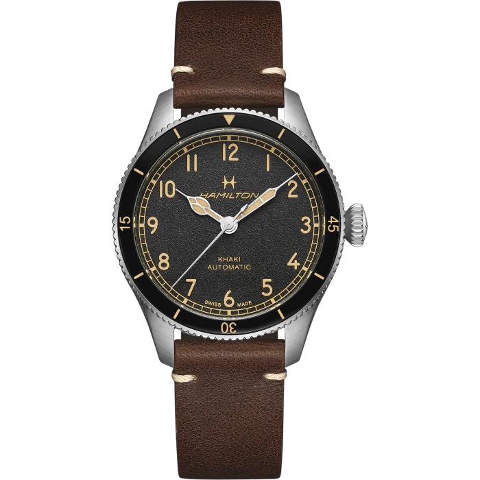 Hamilton H76205530 : Khaki Pilot Pioneer 38 Stainless Steel / Black