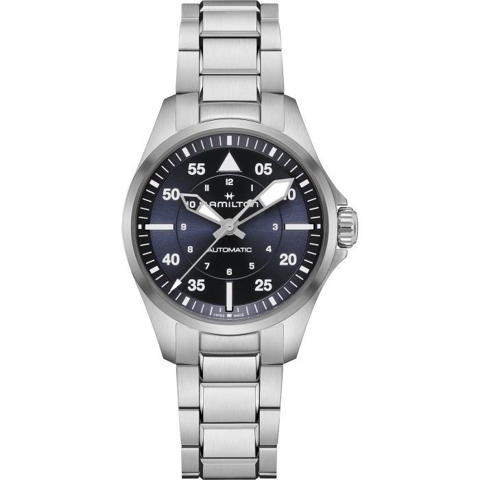 Hamilton H76215140 : Khaki Aviation Pilot Auto 36 Stainless Steel / Blue / Bracelet