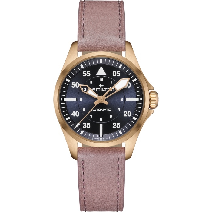 Hamilton H76245840 : Khaki Aviation Pilot Auto 36 Rose Gold / Blue