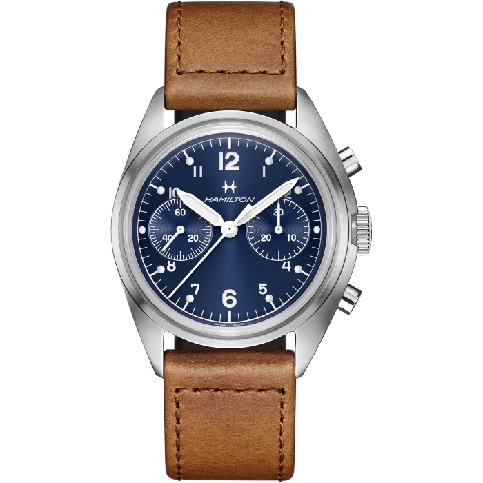 Hamilton H76409540 : Khaki Aviation Pilot Pioneer Mechanical Chronograph Stainless Steel / Blue