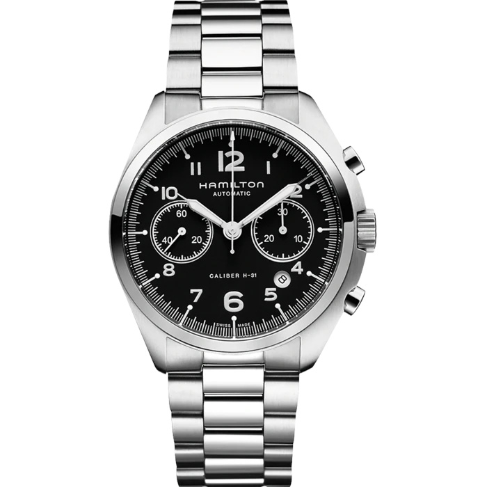 Hamilton H76416135 : Khaki Pilot Pioneer Auto Chrono Black / Bracelet