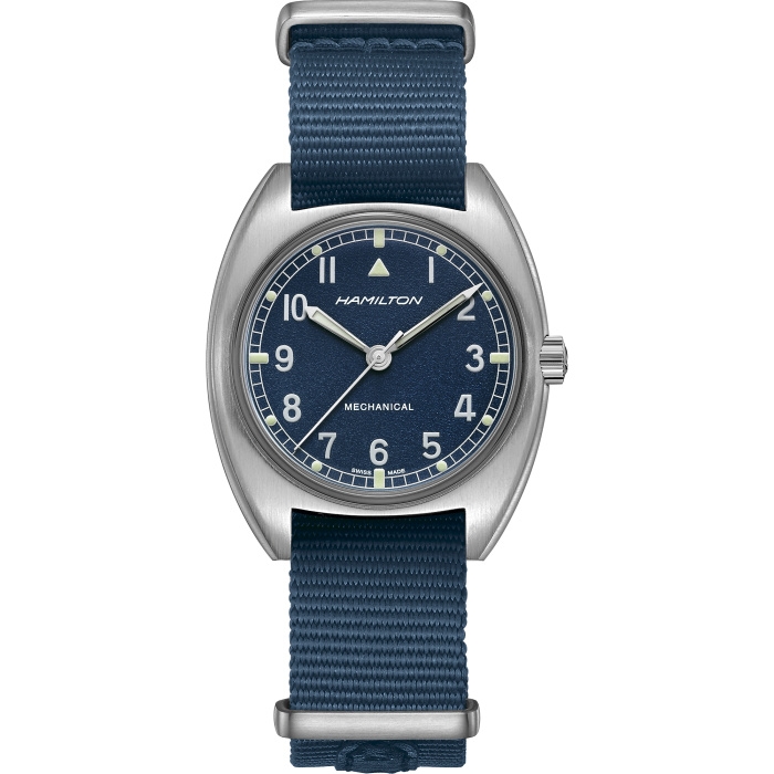 Hamilton H76419941 : Khaki Aviation Pilot Pioneer Mechanical Stainless Steel / Blue