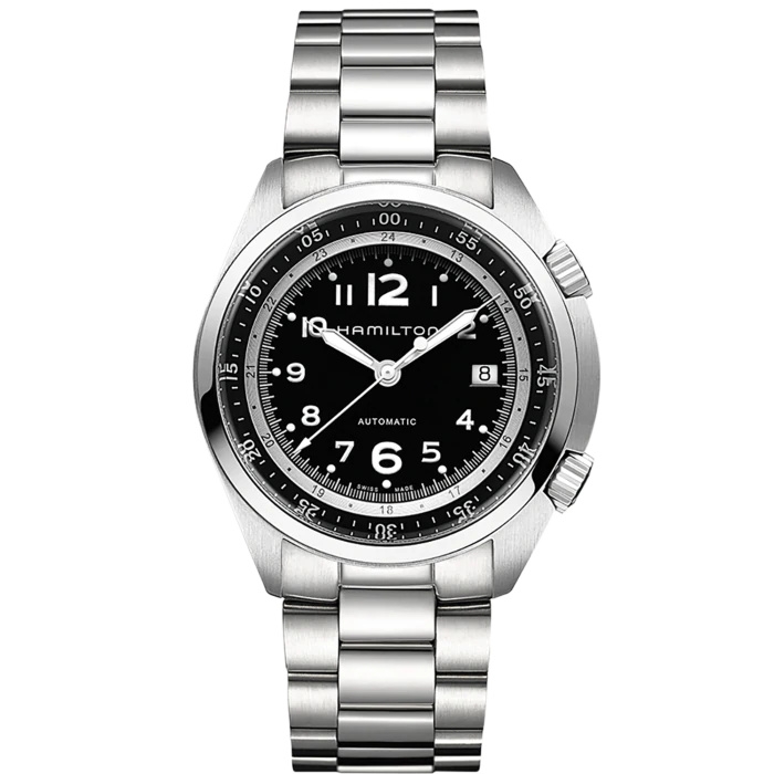 Hamilton H76455133 : Khaki Pilot Pioneer Auto Stainless Steel / Black / Bracelet
