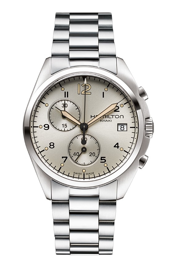 Hamilton H76512155 : Khaki Pilot Pioneer Chrono Quartz Ivory / Bracelet